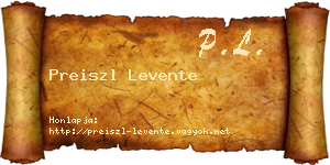 Preiszl Levente névjegykártya