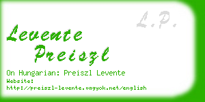 levente preiszl business card